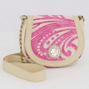 Cross body with europeon Cut velvet/Vgean leather